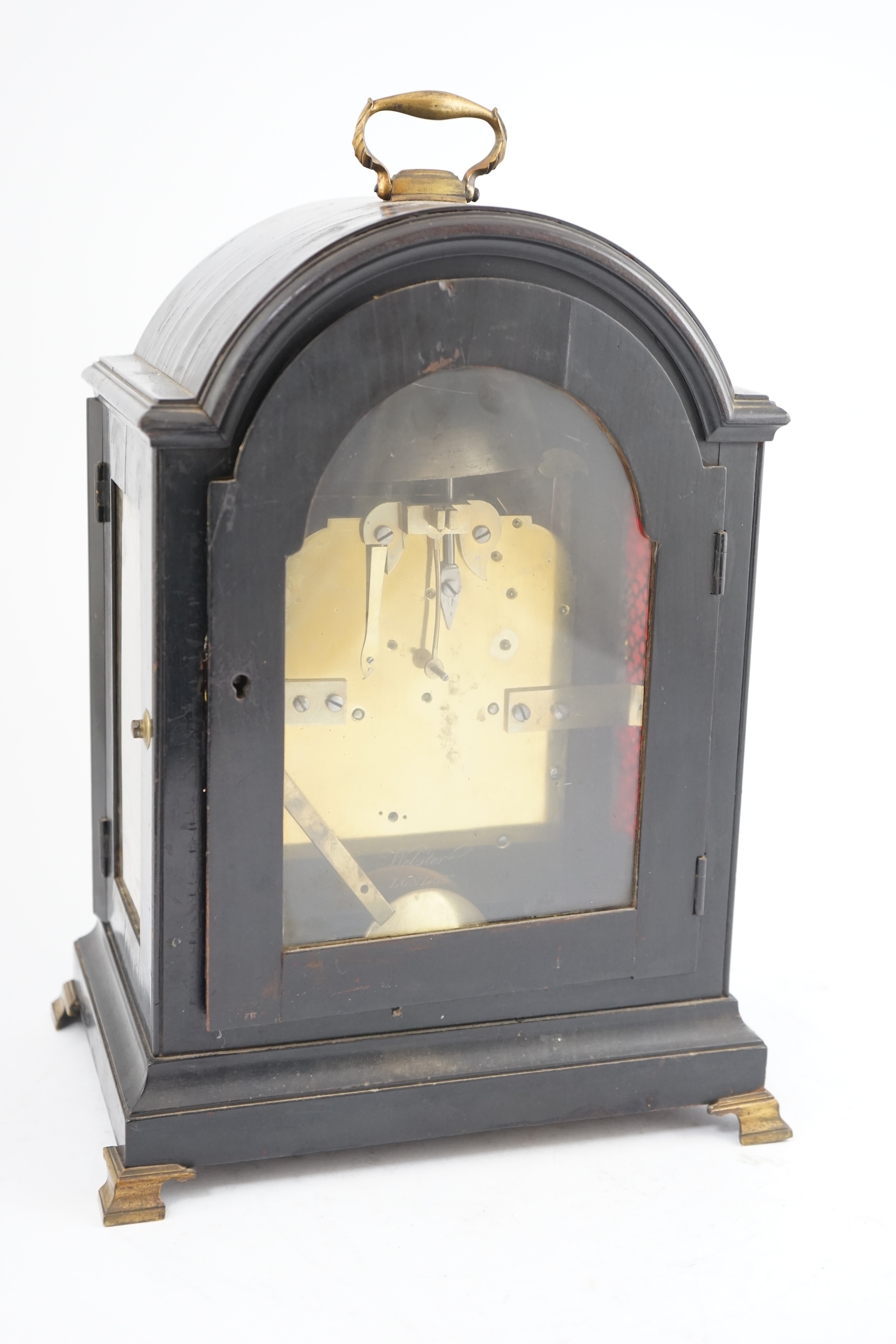 Webster of London. A George III ebonised eight day bracket clock